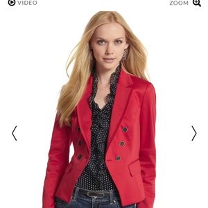 RED DOUBLE-BREASTED BLAZER
